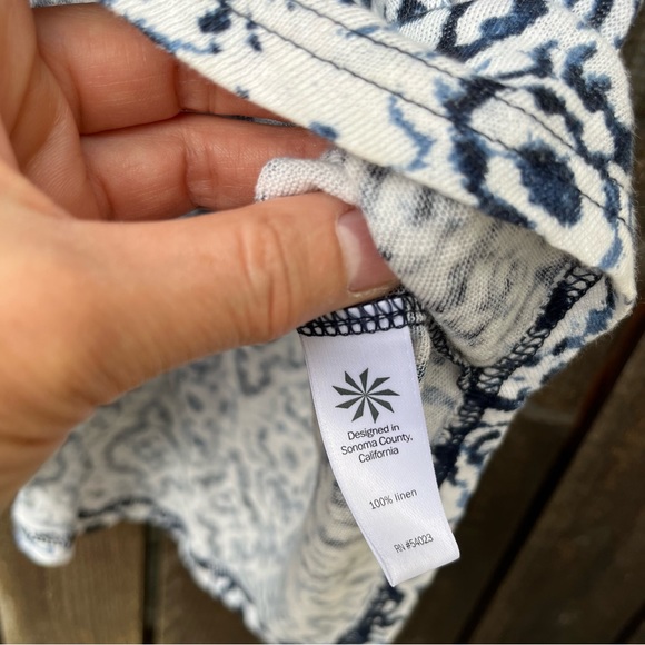 Athleta Newport Easy Medallion 100% Linen Racerback Tank Top Sz S - Picture 8 of 10